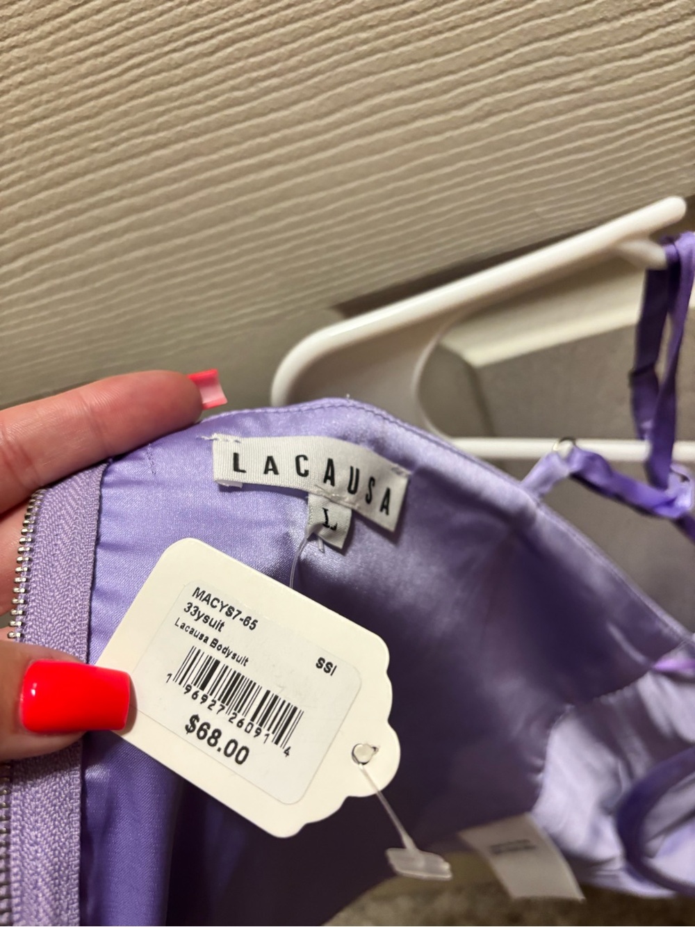 LACAUSA Lavender Satin Bodysuit